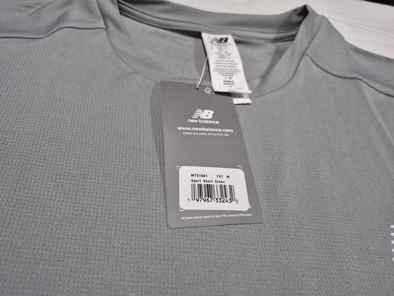 New Balance Men’s Fast Drying Moisture Wicking Running Gray shirt Polyester