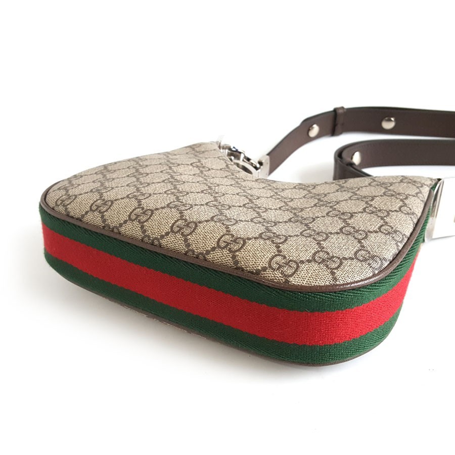 Gucci Attache beige GG supreme canvas small women’s shoulder crossbody handbag