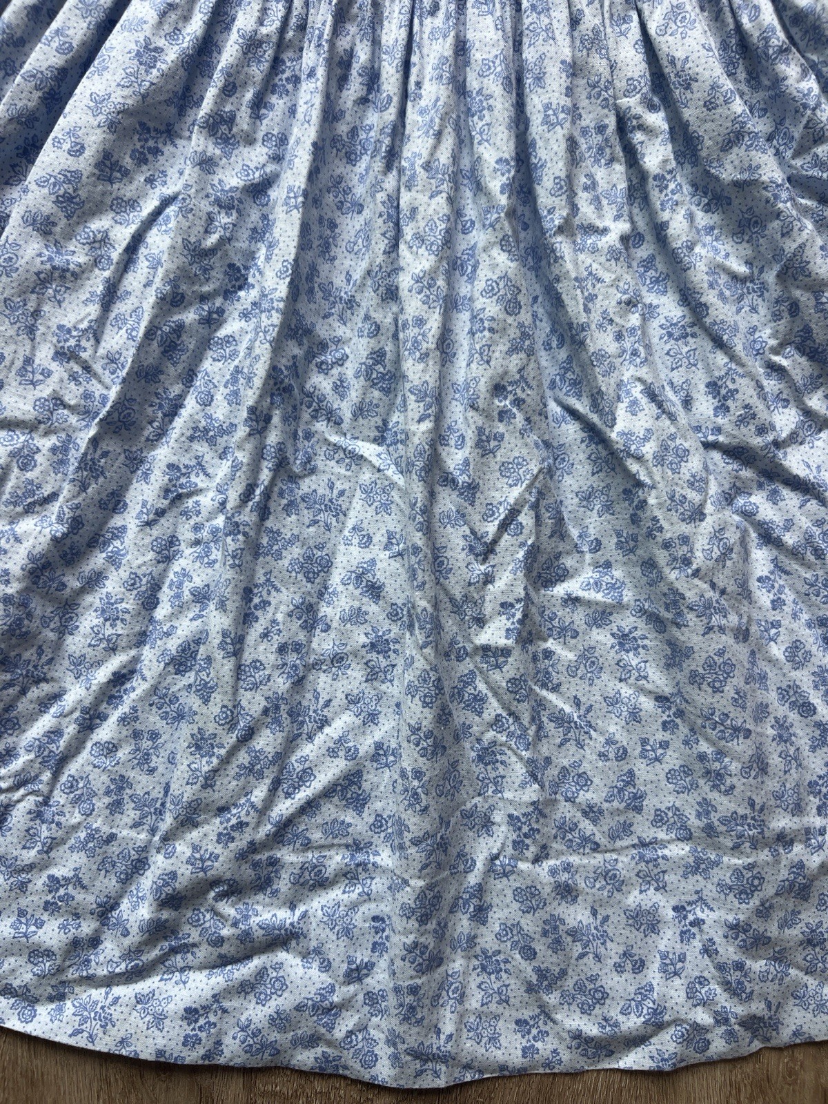 Young World Fashions Blue Floral Smocked Peter Pan Collar Babydoll Dress Size 6