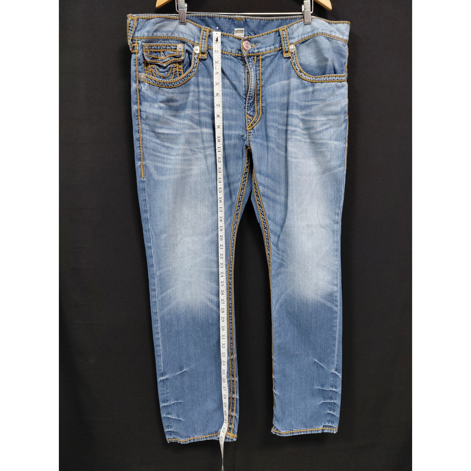 True Religion Blue Jeans Mid (10-12 in) Regular Denim Size 42