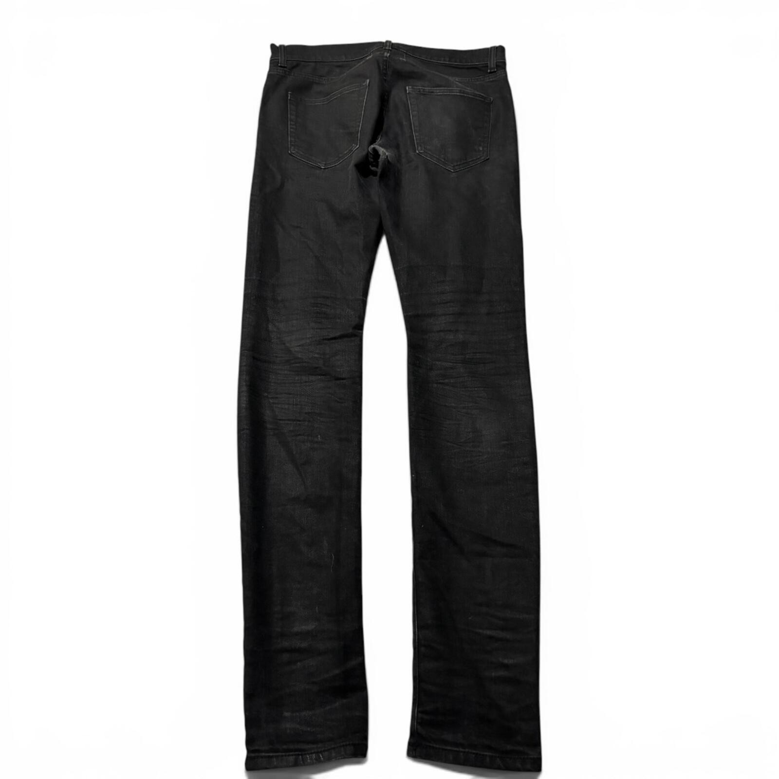 Saint Laurent Paris Black D01 Coated Denim Jeans