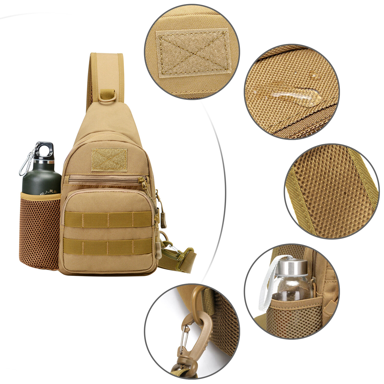 Men Outdoor Tactical Backpack Shoulder Sling Bag Chest Pack Sport Travel Hiking