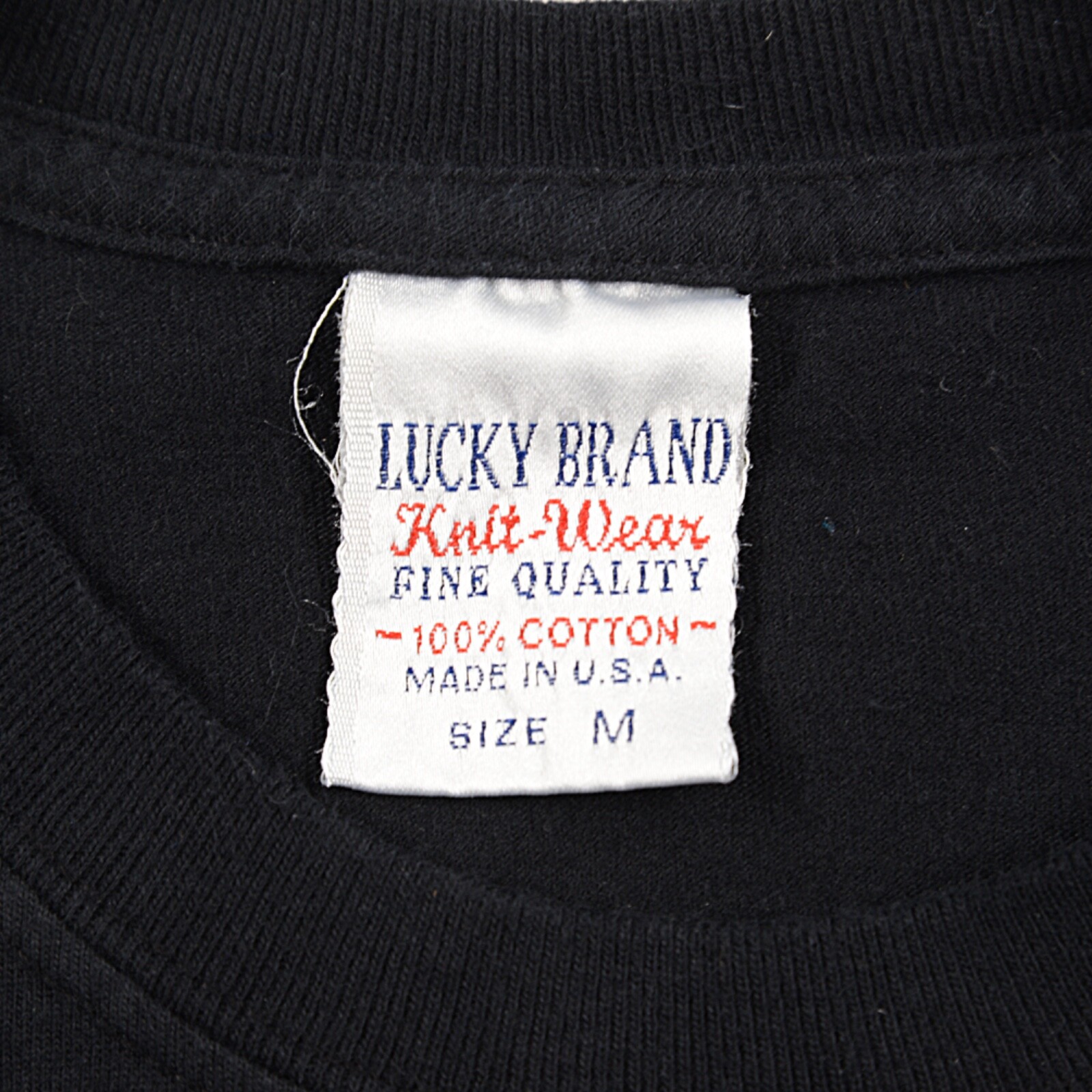 VTG LUCKY BRAND “The No Bull Jeans Co Fine Quality Knit-Wear” T-Shirt Medium Y2k