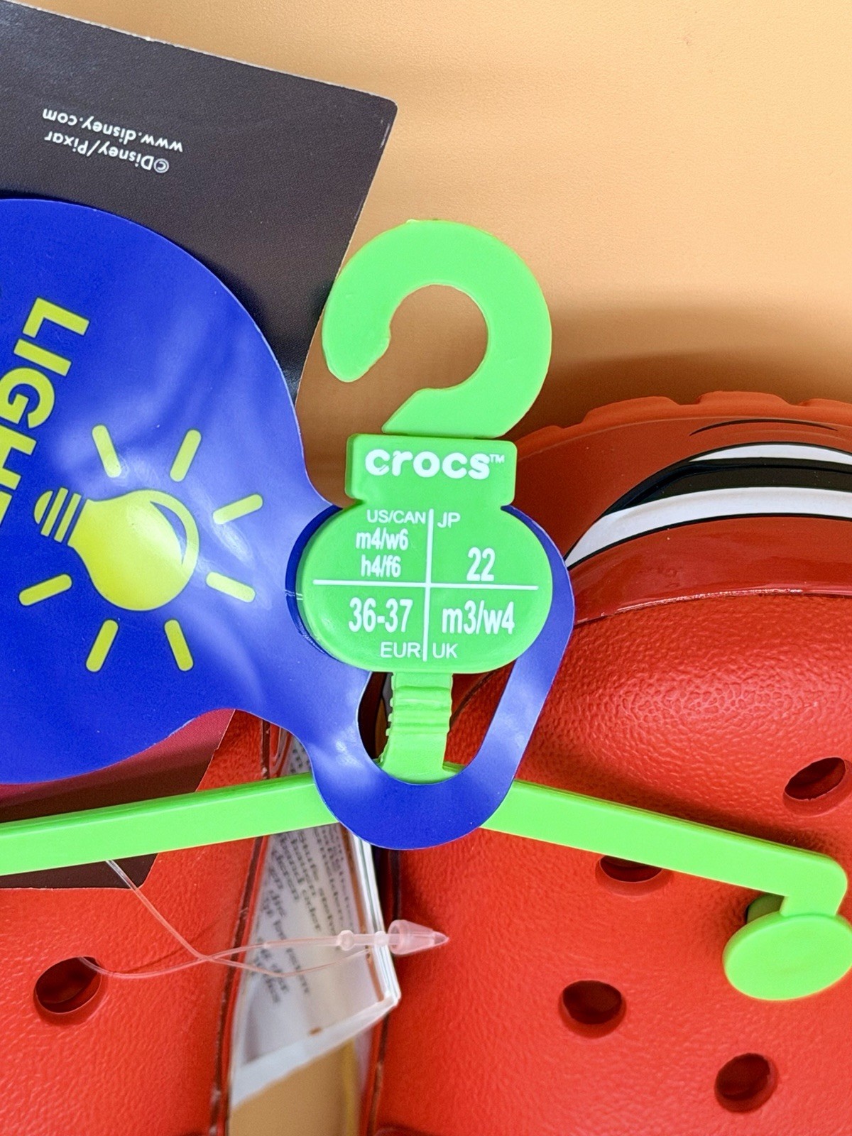 Disney Pixar Cars Light Up Lightning McQueen Crocs New Size Men 4 Women 6 US