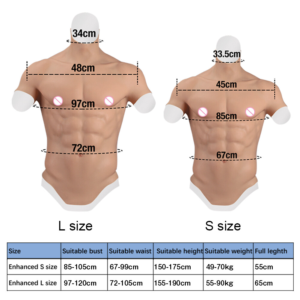 Realistic Silicone Muscle Chest Suit Male Chest Abdominal Muscle Simulation Suit
