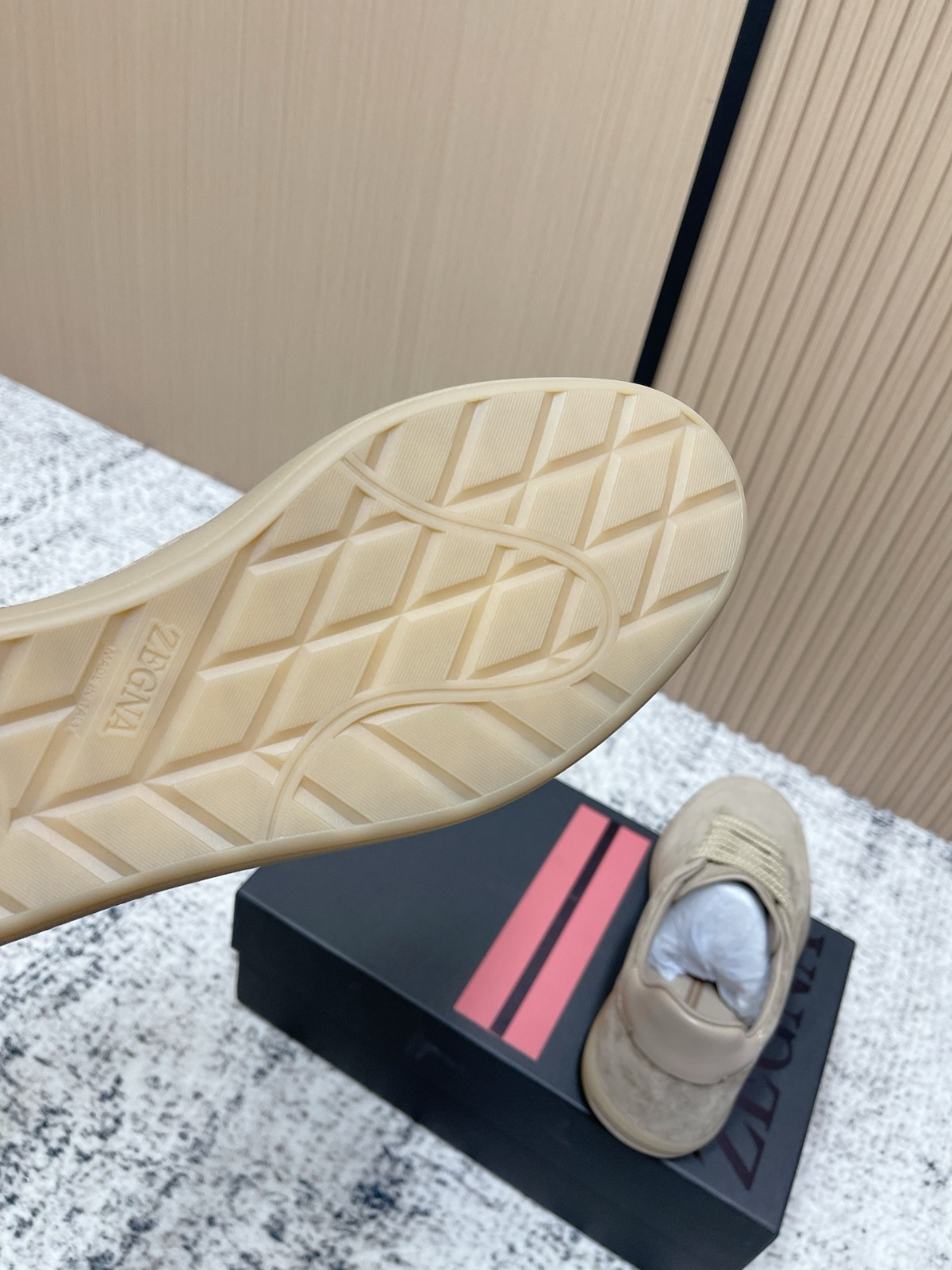 ZEGNA Beige Suede Lace-Up Luxury Sneakers Full Sizes