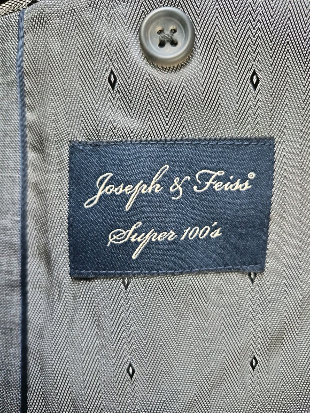 🇺🇸 Joseph & Feiss Mens Wool Sports Coat 44L Gray 2 Button