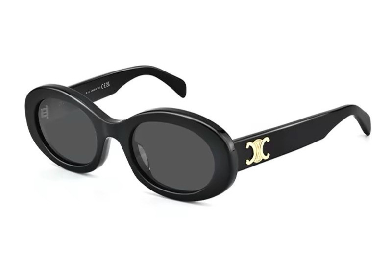 CELINE Triomphe CL40194U Black Oval Sunglasses 52mm 22mm 145mm – New in BOX