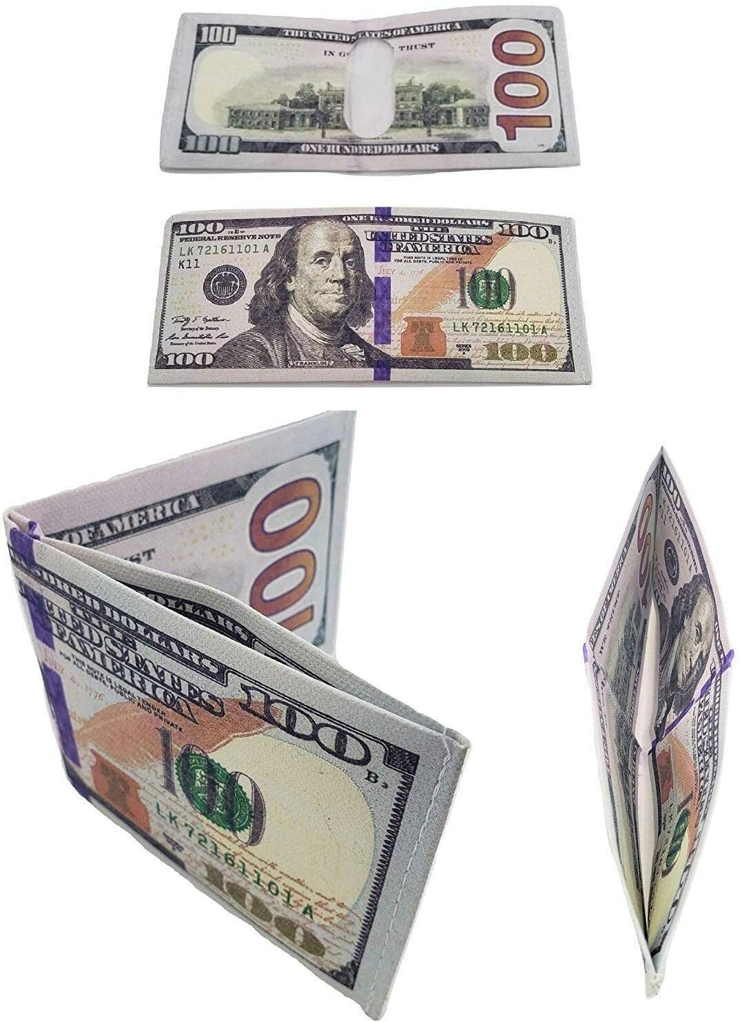 7.75″ Long Opened $100 Bill Wallet to hold your money! Party Favor!Looks Real!