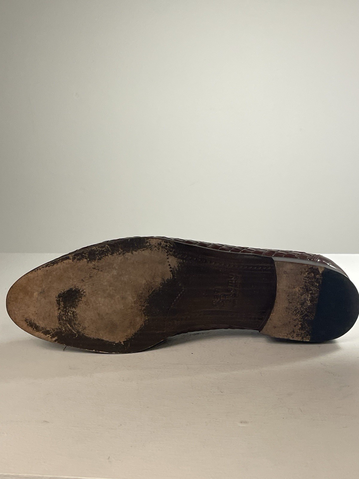Vintage San Remo Italy Woven Leather Tassel Loafers Brown Men’s 10 Made in Italy