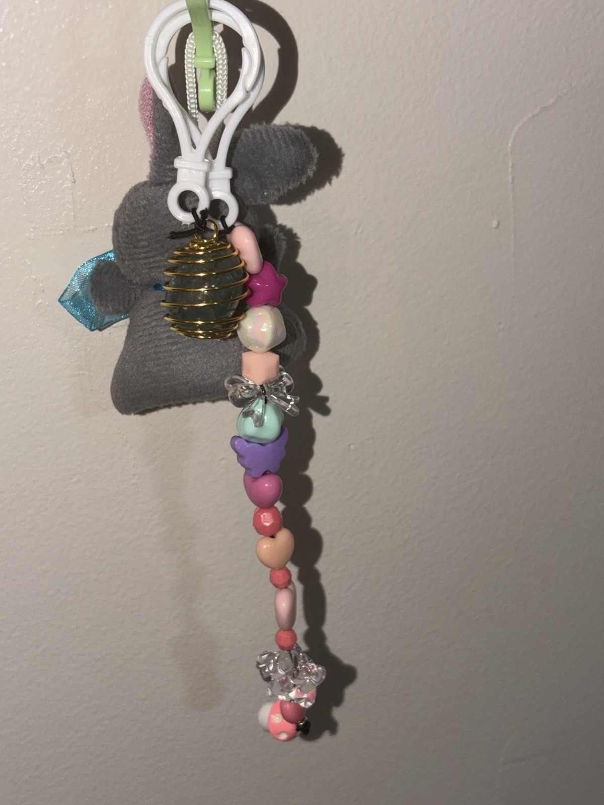 Miniature Bunny Keychain With Handmade Charms