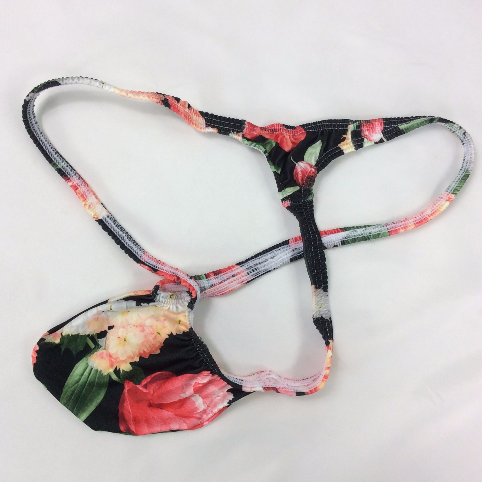 K403 P String Thong Grape Smugglers Contoured Pouch Floral Printed Jersey