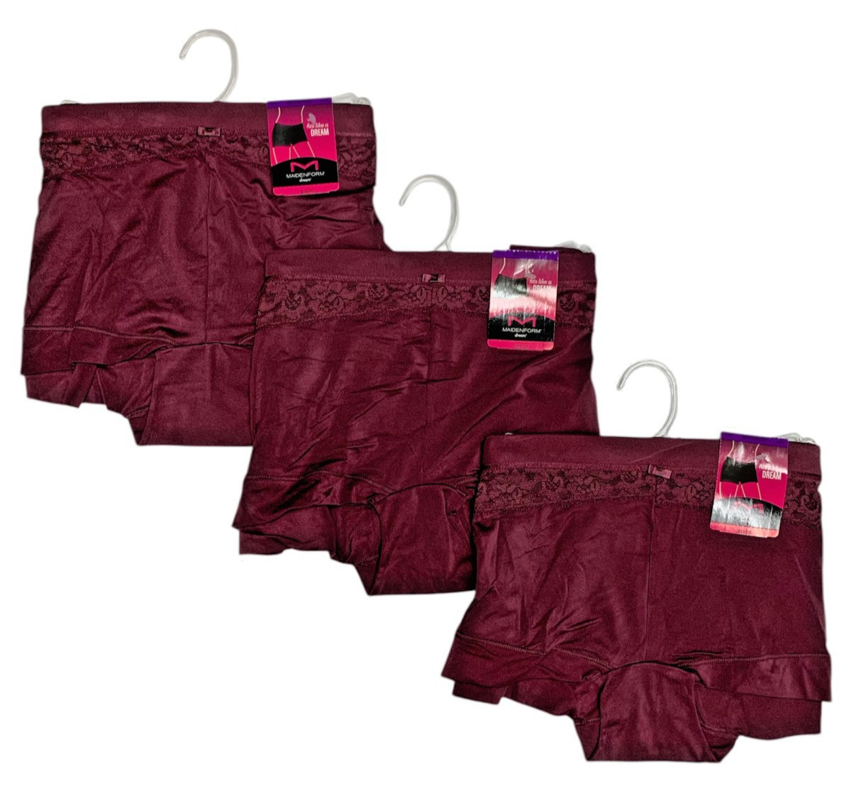 Maidenform Women’s 3 Pack Comfort Devotion Boyshort 40774 Cola Red