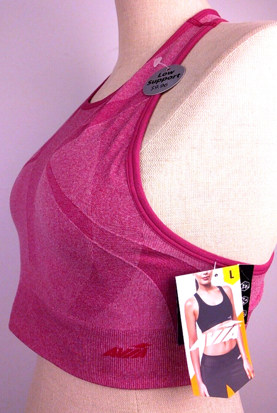 Avia RN 15741 Pink Nylon Low Support Pullover Sports Bra Size L – New (50)