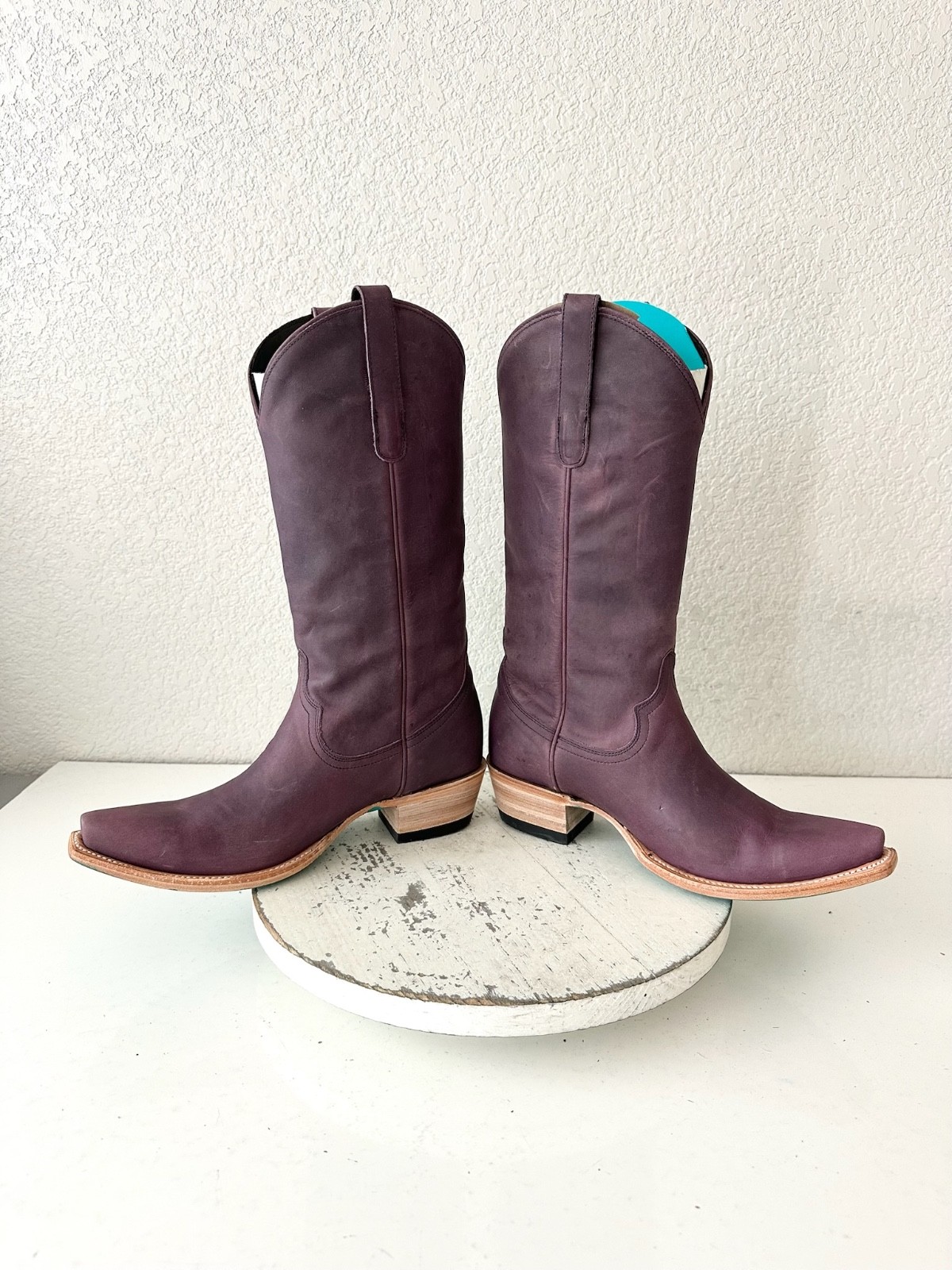 Lane EMMA JANE Purple Cowboy Boots Western Cowgirl Mid Calf Tall Snip Toe 8.5