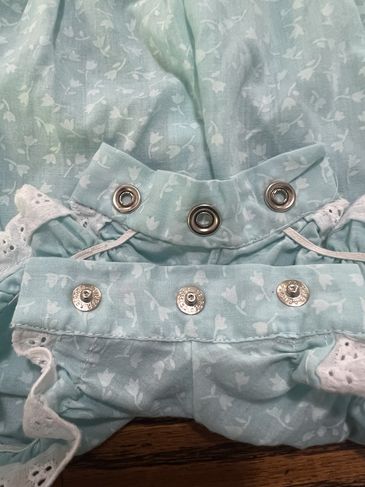 Vintage Cuties By Judy Baby Girl Bubble Romper Eyelet Lace Peter Pan Collar 3/6M
