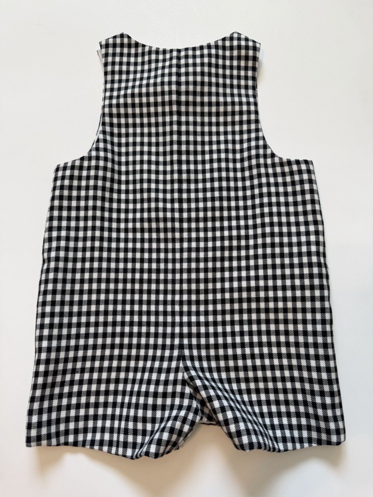 Florence Eiseman Boys Gingham Fire Truck Shortalls Overalls Size 3T