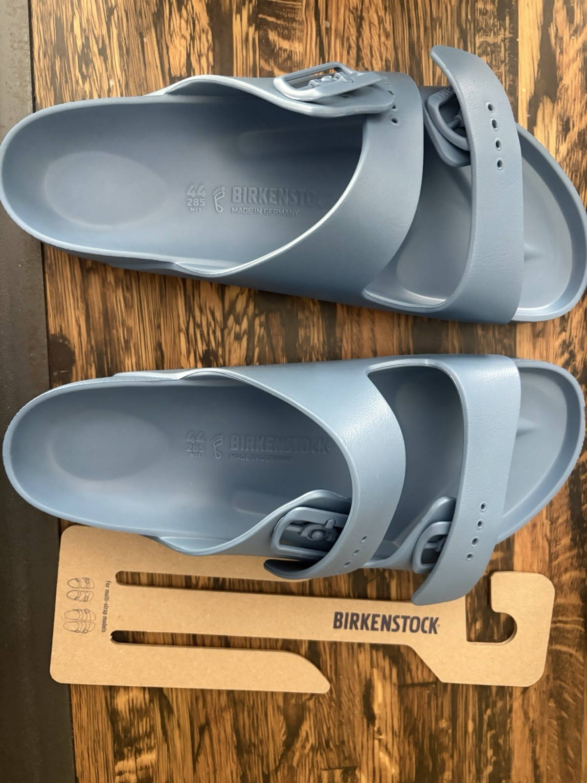 Birkenstock Arizona EVA Blue 2-Strap Adjustable Buckle Slide Sandals EU 44 US 11