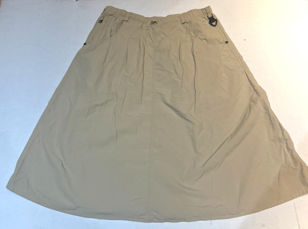 Macabi Travel Trek Skirt Women M 31″ Length Khaki Nylon See Description