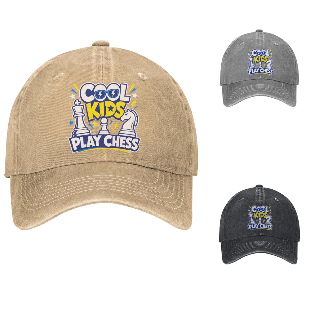 Cool Kids Play Chess Baseball Cap Fun Dad Hat Adjustable