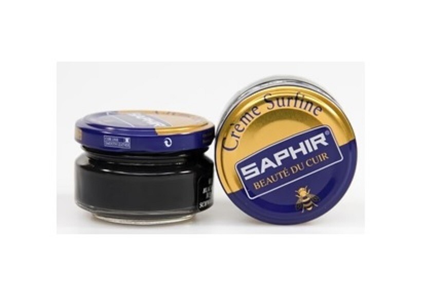 SAPHIR Creme Surfine Pommadier Shoe Polish Beeswax for Leather Black 50 ml