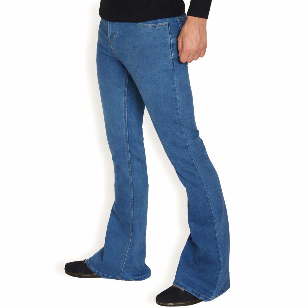 Men’s Bell Bottoms Flared Jeans- Retro Denim Flares – Classic 60s 70s Hippie