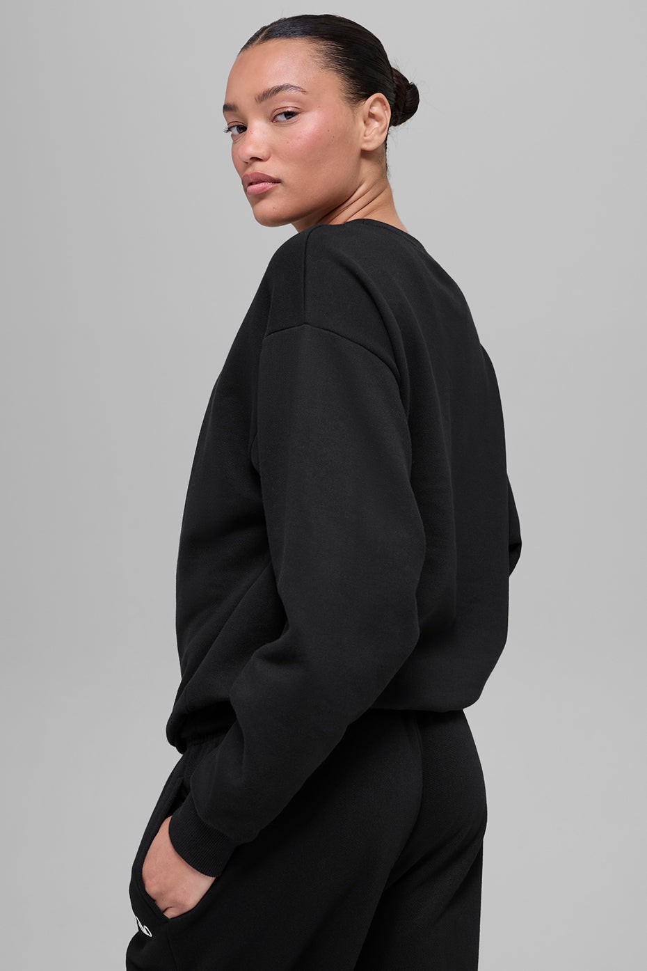 ALO Accolade Crew Neck Pullover Women’s Sweatshirt Black Size S-XL