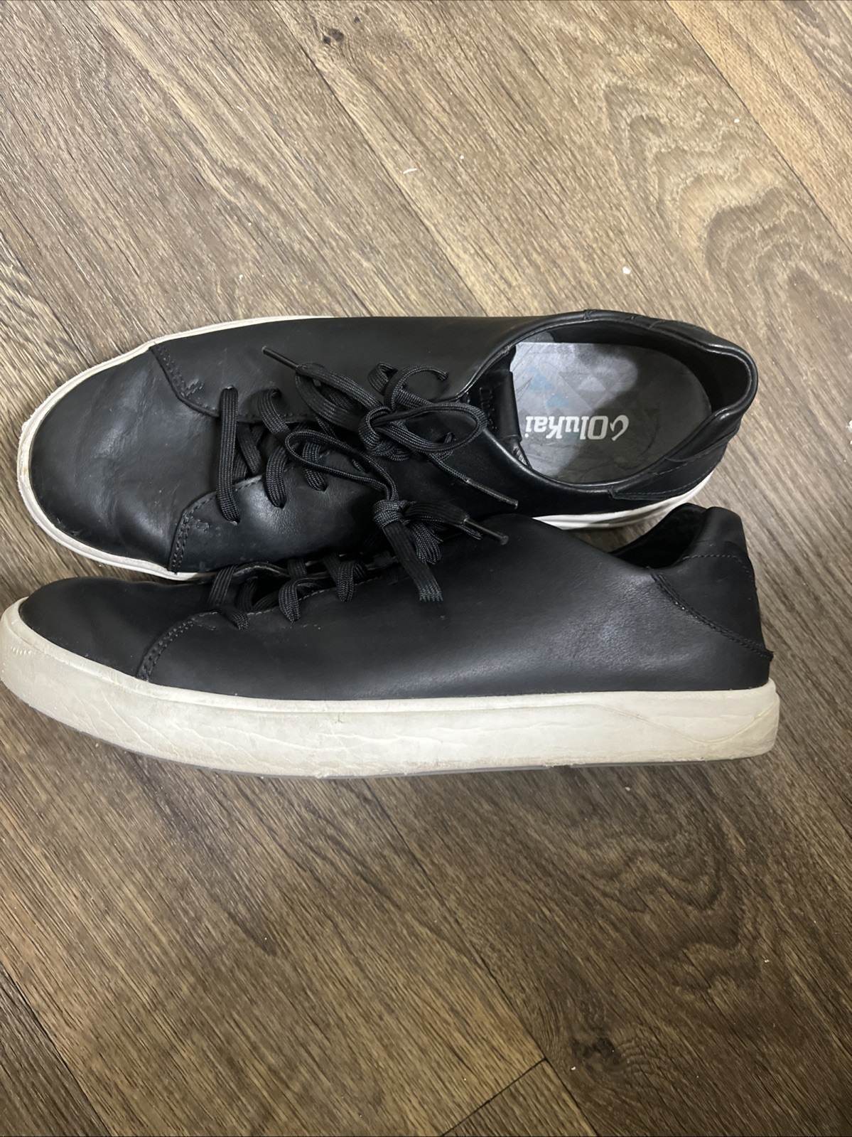 OluKai Lae‘ahi Lī ‘Ili EUC Waterproof Leather Sneakers Black Men’s 9.5 EUR 42.5