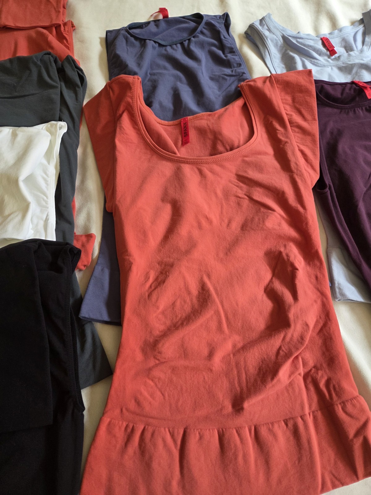 Lot of TEN (10!) Spanx Lightweight Stretch Tops Color & Style Variety Medium