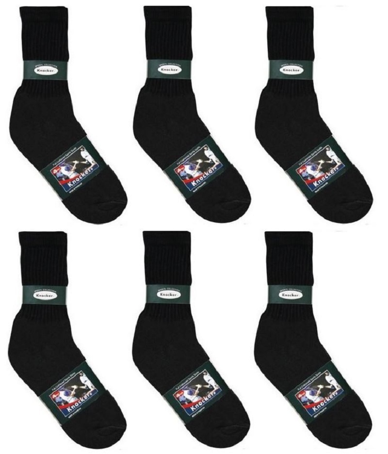 Wholesale Dozens Lot Knocker Sport Cotton Crew Socks White Black Grey 9-11 10-13