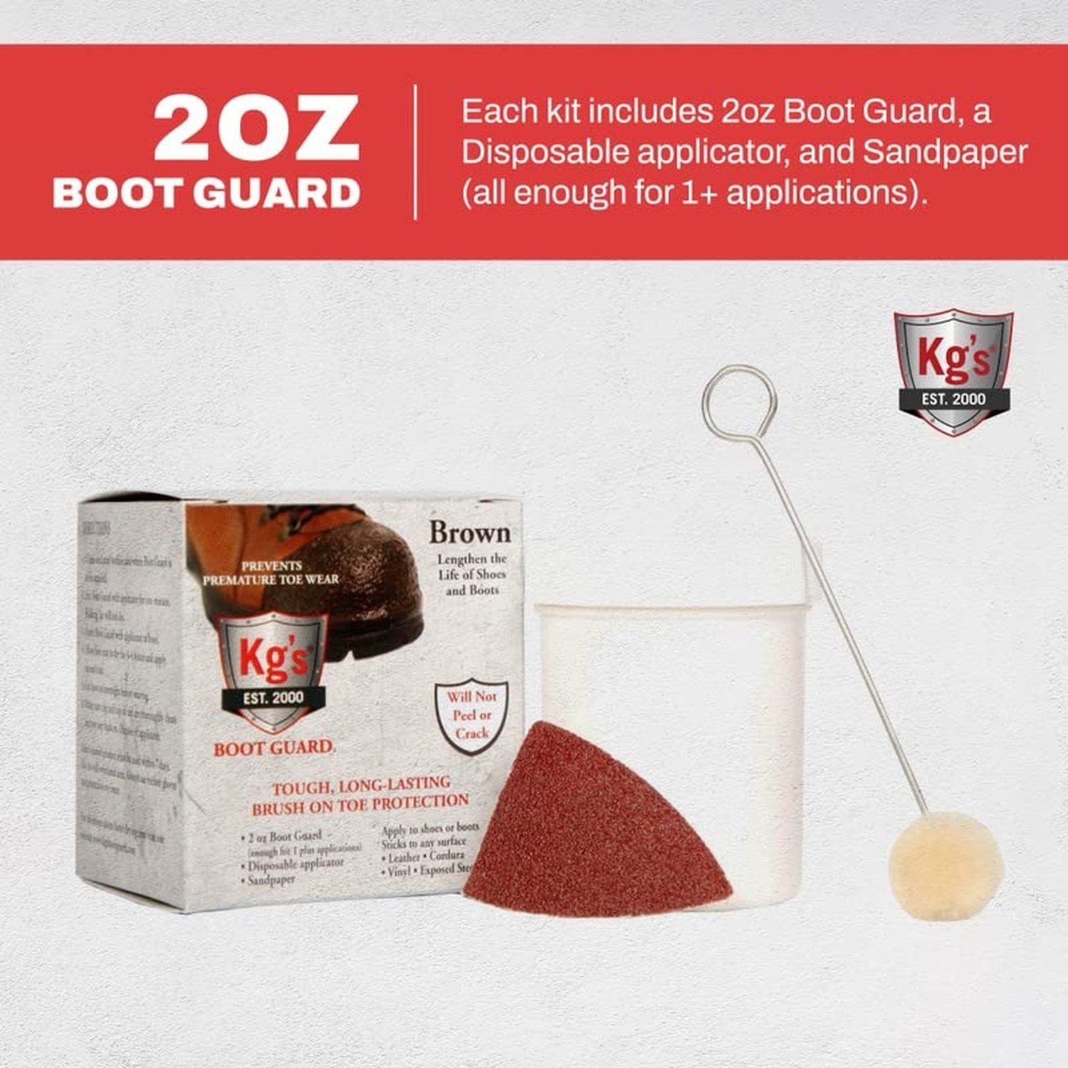 Kg’s Boot Guard Brush On Toe Protection – Brush On Liquid for Tough, Long-