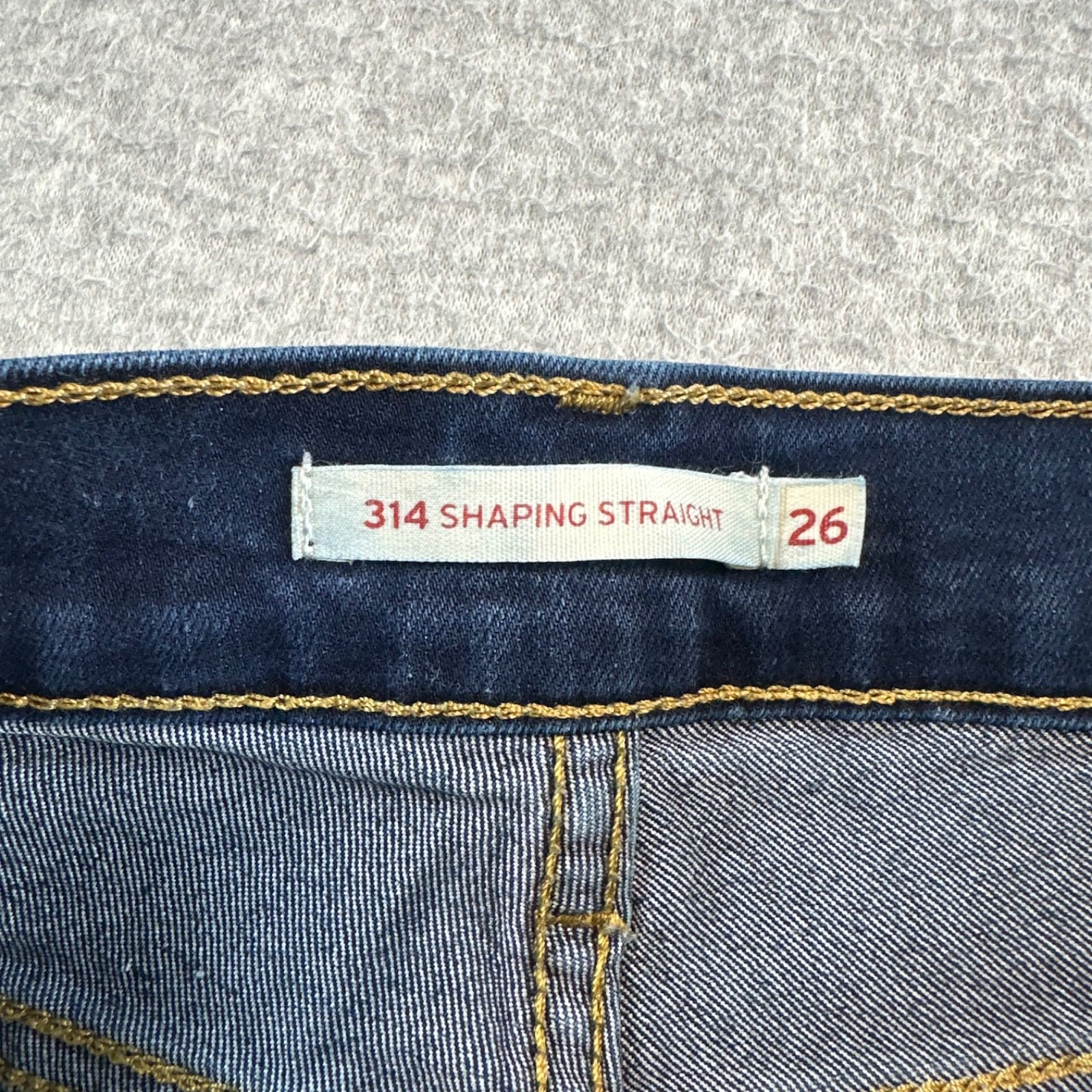 Levi’s 314 Women’s Size 26 Shaping Straight Stretch Denim Jeans Dark Mid Rise