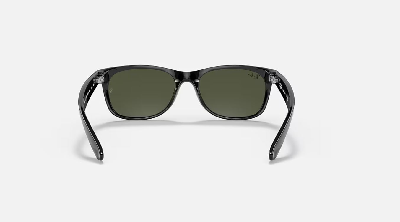 Ray-Ban New Wayfarer Classic Gloss Black / Green 58 mm Sunglasses RB2132 901 58