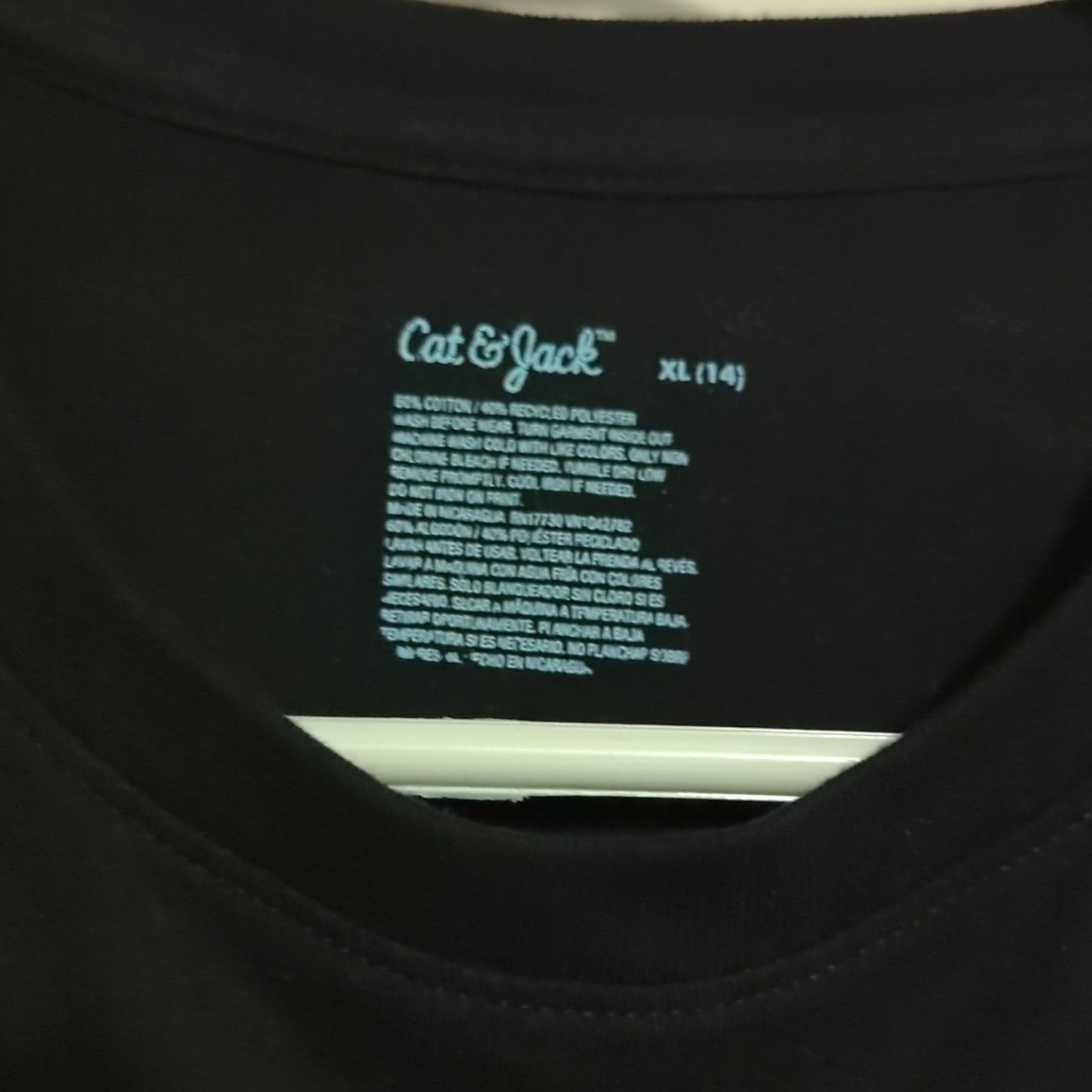 Cat & Jack Boys XL (14) Black Astronaut Space Camping Graphic T-Shirt SS Crew