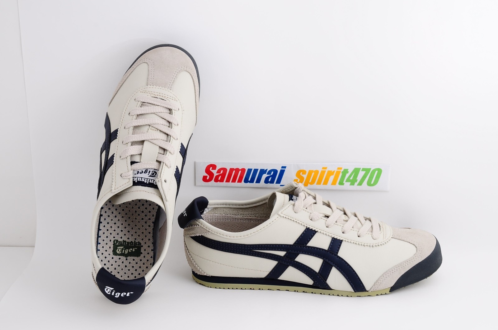 Onitsuka Tiger Genuine MEXICO 66 1183C102 BIRCH /PEACOAT US Buyer No Import duty