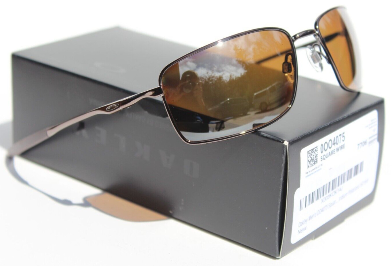OAKLEY Square Wire POLARIZED Sunglasses Gunmetal/Tungsten Iridium NEW OO4075-06
