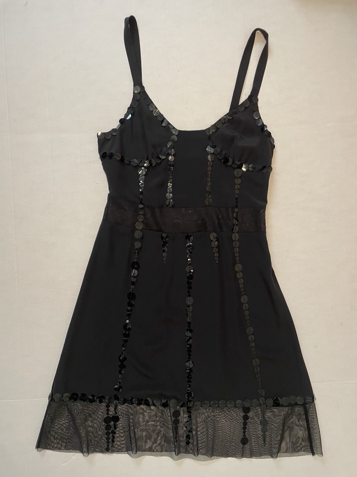 Marc Jacob’s Black 100% Silk Sequin Embellished Dress Size 6, Cocktail Party