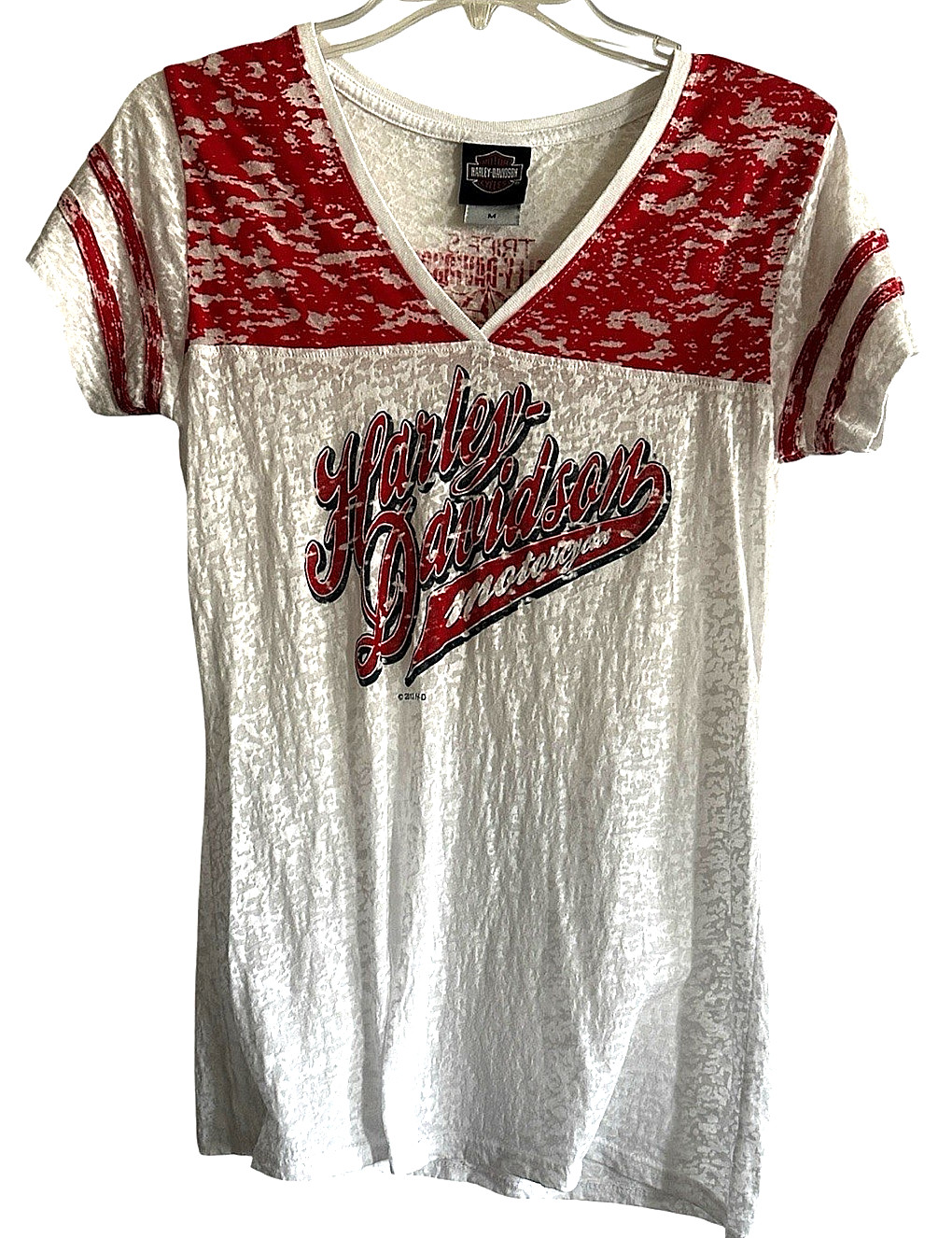 Harley Davidson Women Sz M Logo Graphic Motorcycle 2013 Top Tripp’s Amarillo TX