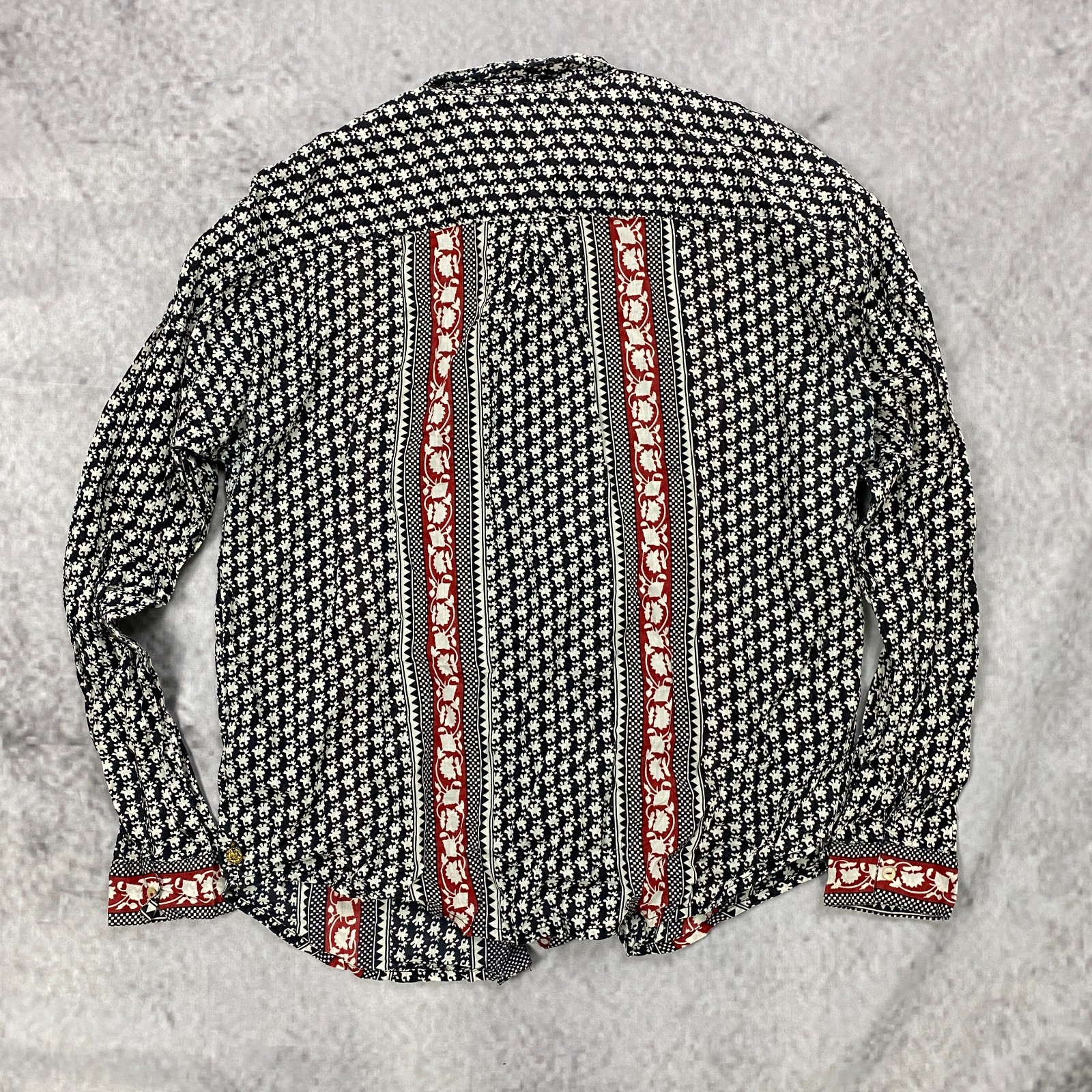 Scotch & Soda Printed Cotton Shirt Embellished Long Sleeve Button Up Size M (2)
