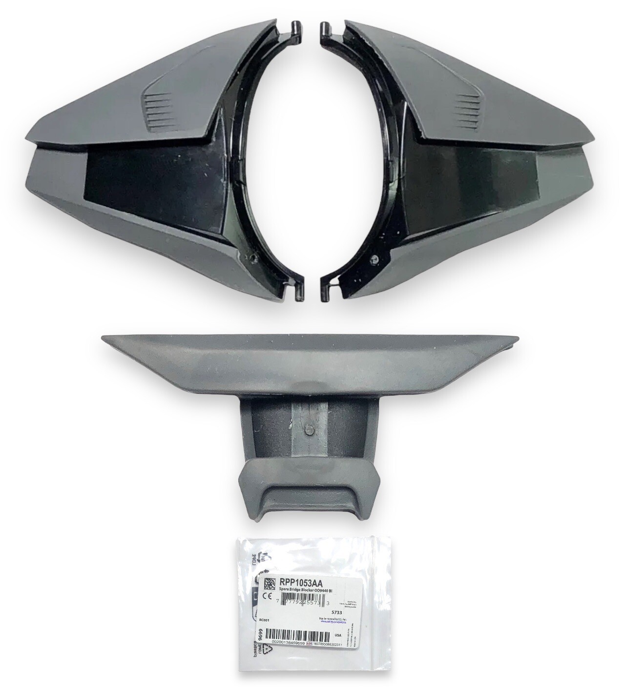 Oakley Clifden OO9440 Gray/Black Replacement Side Shields & Bridge Blocker