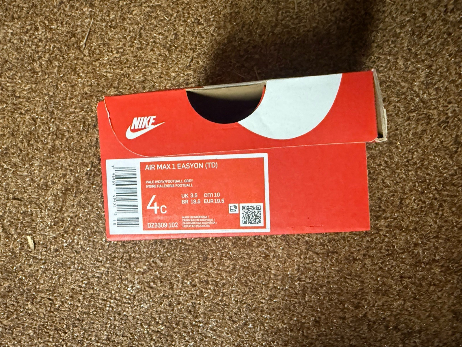 AIR MAX 1 SE EASYON (TD) Pale Ivory/Football Grey TD 4C
