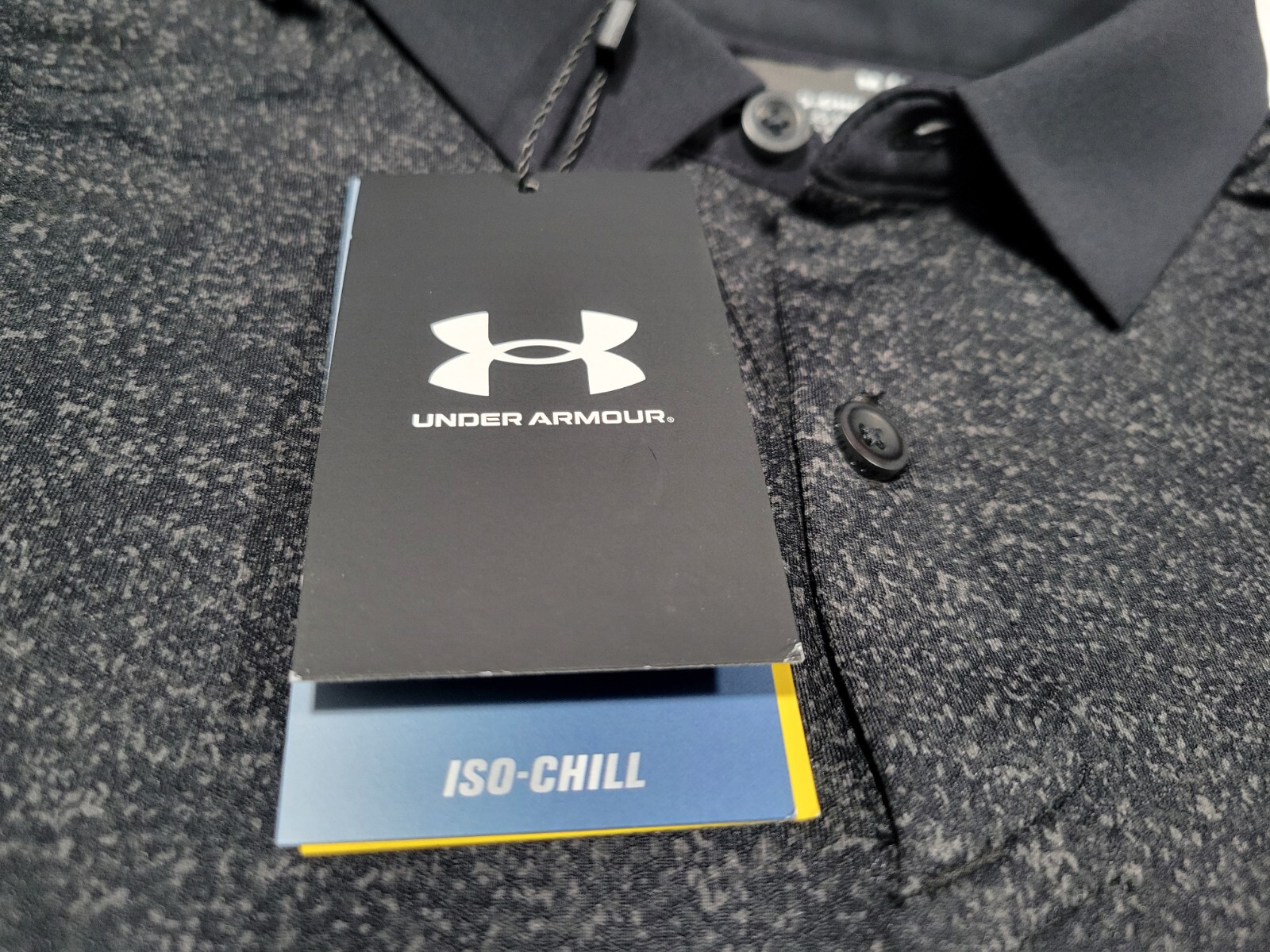 Under Armour ISO Chill Polo Mens Performance Loose SL 1377294-001 Black
