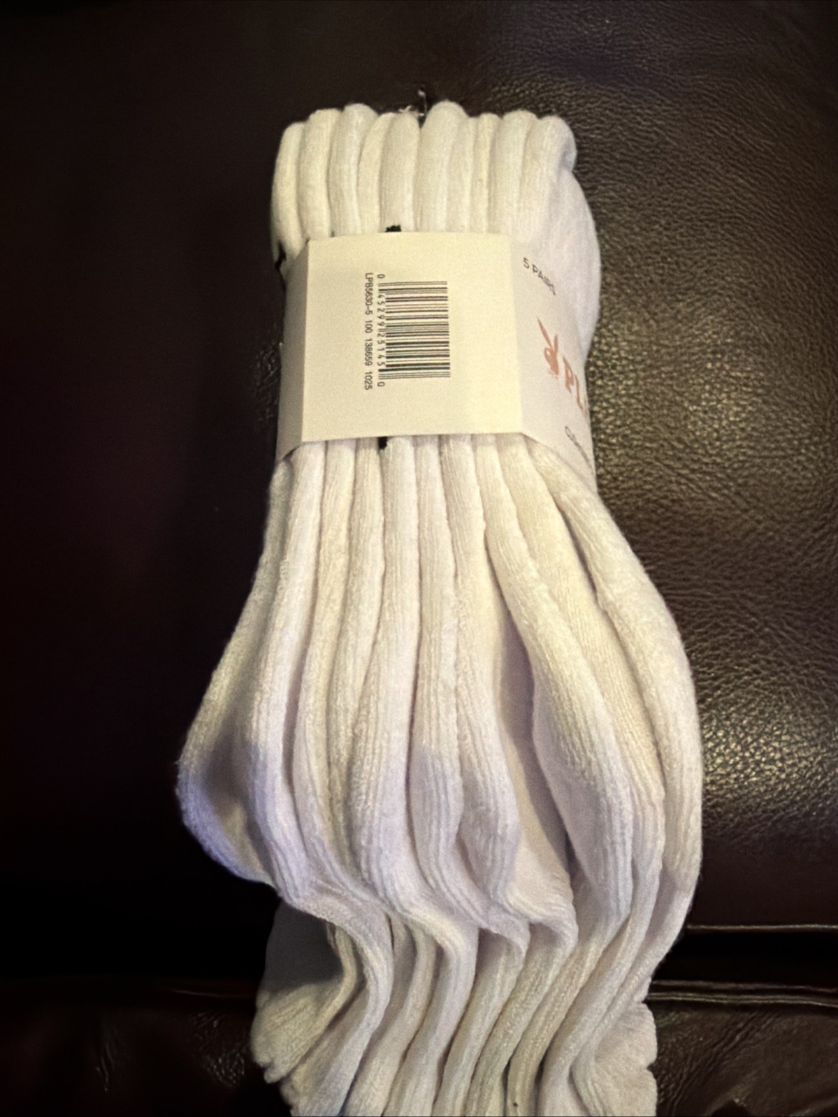 NEW! Playboy Bunny Ankle Crystal Socks 5 Pairs Womens size 5-10 White NWT Rare!
