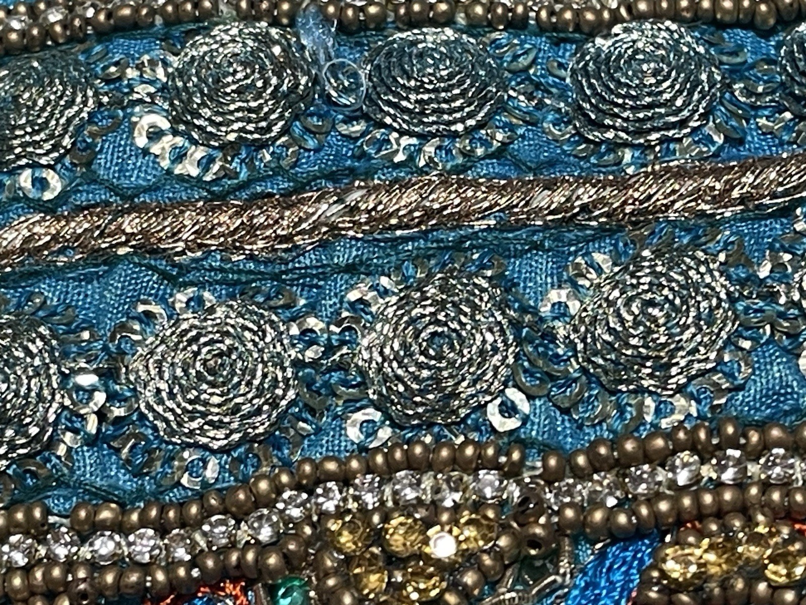 Heavy Embellished Punjabi Kurti Aqua Blue Zardozi Stone Tunic Kameez 19×30