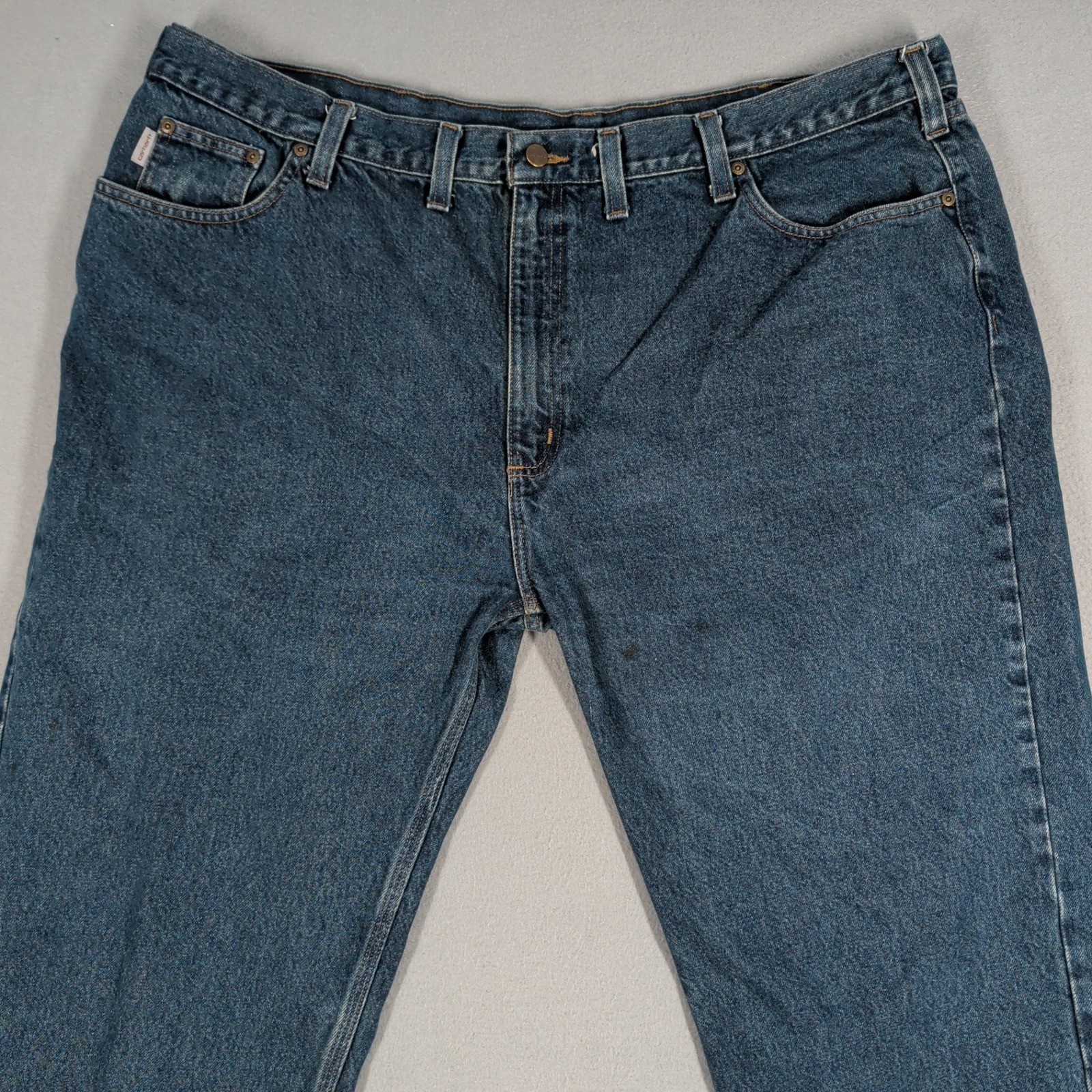 Carhartt Jeans Mens 48×28 Blue B460 DVB Relaxed Fit Workwear Denim Pants