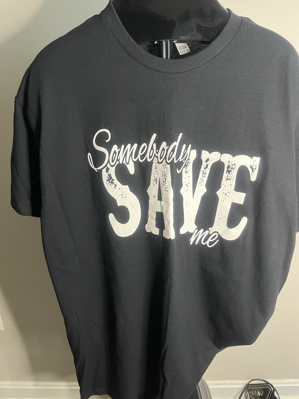 Gilden Heavy Cotton T-Shirt Size XL Black Graphic,Somebody SAVE me,New