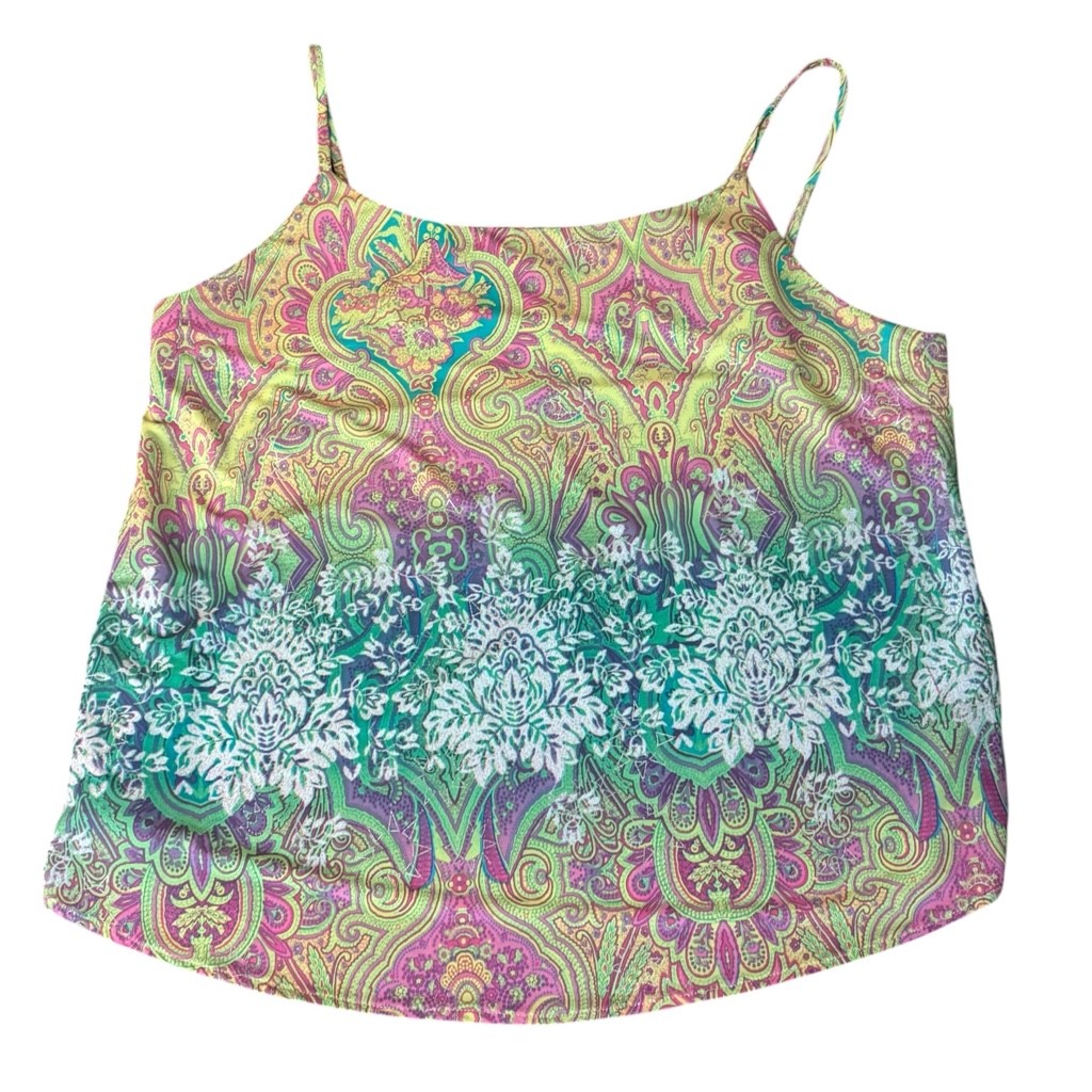 Boho Paisley Print Cami Tank Top Print Fitted size L/XL