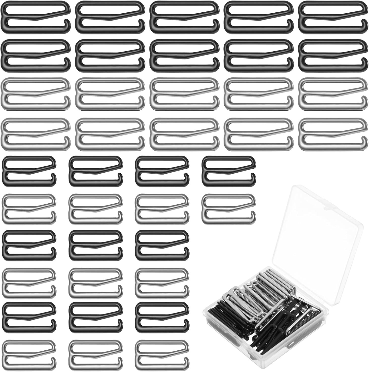 40PCS Swimsuit Bra Hooks Bra Strap Hook Replacement Bra Strap Slide Hook Metal f