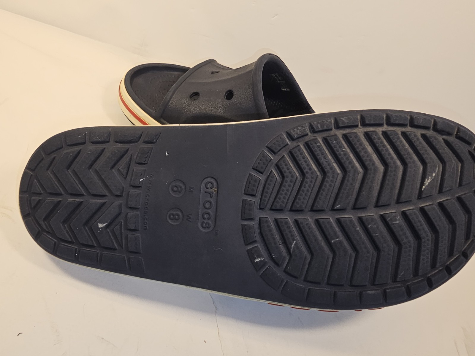 Crocs Unisex Bayaband Slide – Navy/Pepper – Men’s 6 Womens 8