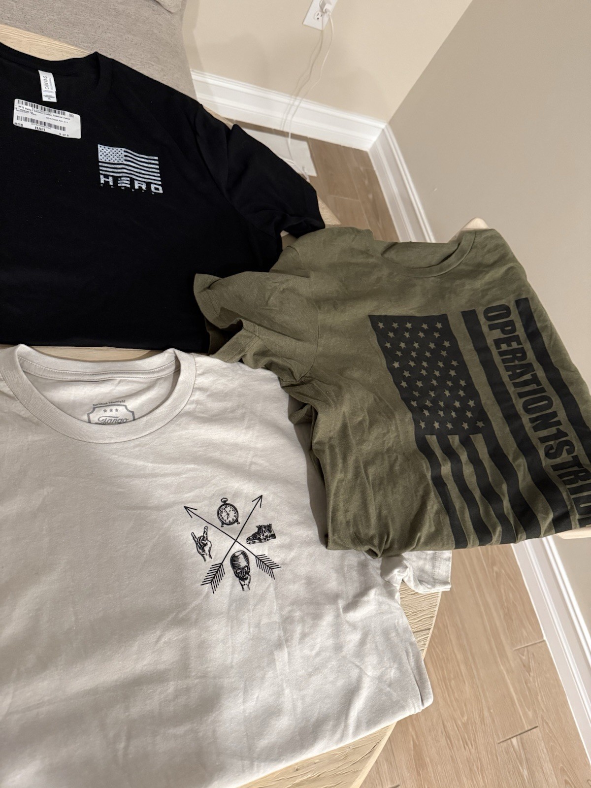 Lot Of 10 Patriotic / Military Shirts 9xXL, 1xL (Grunt Style/ Hero company/etc)